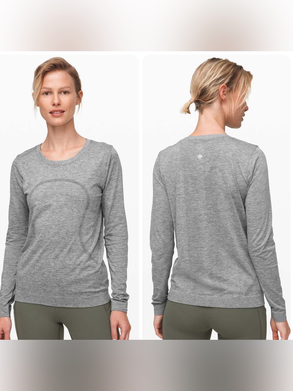 Lululemon Swiftly Relaxed Long Sleeve Gray Running Athletic Shirt size 6